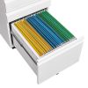 3-Drawer Mobile File Cabinet with Lock, Office Storage Filing Cabinet for Legal/Letter Size, Pre-Assembled Metal File Cabinet Except Wheels Under Desk