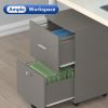 File cabinet with two drawers with lock,Hanging File Folders A4 or Letter Size, Small Rolling File Cabinet Printer Stand office storage cabinet Office