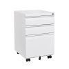 3-Drawer Mobile File Cabinet with Lock, Office Storage Filing Cabinet for Legal/Letter Size, Pre-Assembled Metal File Cabinet Except Wheels Under Desk