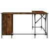 Desk Smoked Oak 55.5"x55.5"x29.5" Engineered Wood