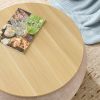 Round Storage Ottoman, 2 in 1 Function, Work as End table and Ottoman, Pink (25.5"x25.5"x14.5")