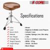 5 Core Drum Throne Thick Padded Comfortable Guitar Stool with Memory Foam Heavy Duty Adjustable Padded Keyboard Chair Metal Piano Stool Premium Musici