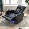 Premium Power Recliner with Storage Arms, Cupholders, Swivel Tray Table and Cell Phone Stand,Black(Old Sku:SG000451AAA)