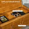 Shoe Bench with Storage Cabinets Brown