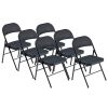6pcs Elegant Foldable Iron & PVC Chairs for Convention & Exhibition Black