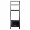 Bellamy 2-Drawer Leaning Shelf; Black