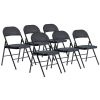 6pcs Elegant Foldable Iron & PVC Chairs for Convention & Exhibition Black