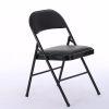 6pcs Elegant Foldable Iron & PVC Chairs for Convention & Exhibition Black