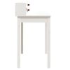 Desk White 43.3"x19.7"x36.6" Solid Wood Pine