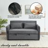 Convertible Sofa Bed, 3-in-1 Versatile Velvet Double Sofa with Pullout Bed, Seat with Adjustable Backrest, Lumbar Pillows, and Living Room Side Pocket