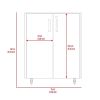 Storage Cabinet; Casters; Double Door; Two Interior Shelves -Black
