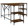 Desk Smoked Oak 54.7"x54.7"x29.5" Engineered Wood