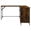 Desk Smoked Oak 55.5"x55.5"x29.5" Engineered Wood