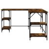 Desk Smoked Oak 54.7"x54.7"x29.5" Engineered Wood