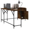 Desk Smoked Oak 55.5"x55.5"x29.5" Engineered Wood