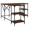Desk Brown Oak 54.7"x54.7"x29.5" Engineered Wood