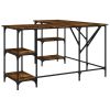 Desk Smoked Oak 54.7"x54.7"x29.5" Engineered Wood