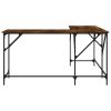 Desk Smoked Oak 58.7"x58.7"x29.5" Engineered Wood