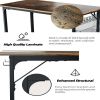 Study Computer Desk-40 Inch Home Office Desk, Wood Storage Table, Modern Writing Style Laptop Table, Black Metal Frame, PC Table with Storage Basket a