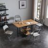 6pcs Elegant Foldable Iron & PVC Chairs for Convention & Exhibition Gray