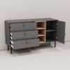 Only Pick Up Modern sideboard with three drawers, one door and 3 open shelves