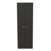 Multistorage Pantry Cabinet; Five Shelves; Double Door Cabinet -Black