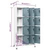 Locker Cabinet Light Gray and Dark Gray 35.4"x17.7"x70.9" Steel