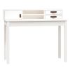 Desk White 43.3"x19.7"x36.6" Solid Wood Pine