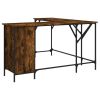 Desk Smoked Oak 55.5"x55.5"x29.5" Engineered Wood