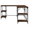 Desk Brown Oak 54.7"x54.7"x29.5" Engineered Wood
