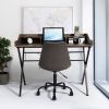 3.3" Computer Desk With 3 Open Cubbies - Beige & WHITE