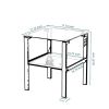 Glass two layer tea table;  small round table;  bedroom corner table;  living room white side table