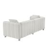 82*30" Modern Teddy Velvet Sofa,2-3 Seat Mid Century Indoor Couch, Exquisite Upholstered Loveseat with Striped Decoration for Living Room,Bedroom,Apar