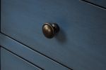 Sideboard Console Table with Bottom Shelf, Farmhouse Wood/Glass Buffet Storage Cabinet Living Room