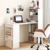 48 Inch Computer Desk with 4-Tier Bookcase and CPU Stand