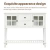 Sideboard Console Table with Bottom Shelf, Farmhouse Wood/Glass Buffet Storage Cabinet Living Room