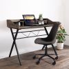 3.3" Computer Desk With 3 Open Cubbies - Beige & WHITE