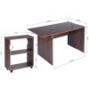 47.4" L Computer Desk with movable bookcase