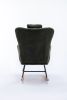 35.5 inch Rocking Chair, Soft Teddy Velvet Fabric Rocking Chair for Nursery, Comfy Wingback Glider Rocker with Safe Solid Wood Base for Living Room Be
