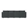 109*54.7" Chenille Modular Sectional Sofa,U Shaped Couch with Adjustable Armrests and Backrests,6 Seat Reversible Sofa Bed with Storage Seats for Livi