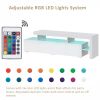 Modern Style 16-colored LED Lights TV Cabinet, UV High Gloss Surface Entertainment Center with DVD Shelf, Up to 70 inch TV