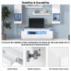 ON-TREND Stylish Functional TV stand, 5 Pieces Floating TV Stand Set, High Gloss Wall Mounted Entertainment Center with 16-color LED Light Strips for